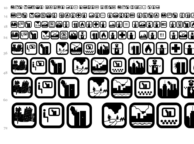 September 11 Icon font waterfall